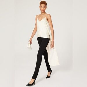 Obando Cream High Low Tank‎ Top Satin Spaghetti Strap Ivory size 6